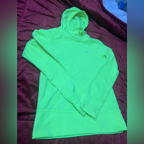 NIKE thermafit pullover sweatshirt hoodie Women Small Lime/Neon Green - Picture 3 of 5